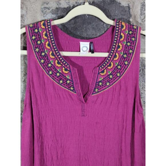 Anthropology Akemi + Kin Vizela Tank Top Woman's XS Pink Embroidered Beaded - Picture 3 of 13
